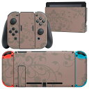 igsticker Nintendo Switch 用 デザインスキンシール 任天堂 ニンテンドー スイッチ 専用 本体ドック Joy-Con Joycon ジョイコン 専用 ゲーム機 カバー アクセサリー フィルム ステッカー 004058 模様　エレガント　ピンク