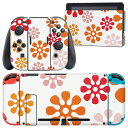 igsticker Nintendo Switch 用 デザインスキンシール 任天堂 ニンテンドー スイッチ 専用 本体ドック Joy-Con Joycon ジョイコン 専用 ゲーム機 カバー アクセサリー フィルム ステッカー 004166 花 赤(2)