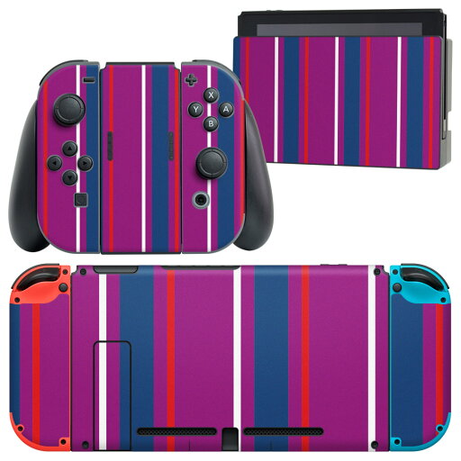 igsticker Nintendo Switch 用 デザインスキンシール 任天堂 ニンテンドー スイッチ 専用 本体ドック Joy-Con Joycon ジョイコン 専用 ゲーム機 カバー アクセサリー フィルム ステッカー 004222 ボーダー 紫 igsticker Nintendo Switch 用 デザインスキンシール 任天堂 ニンテンドー スイッチ 専用 本体ドック Joy-Con Joycon ジョイコン 専用 ゲーム機 カバー アクセサリー フィルム ステッカー 004222 ボーダー 紫