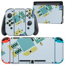 igsticker Nintendo Switch 用 デザインスキンシール 任天堂 ニンテンドー スイッチ 専用 本体ドック Joy-Con Joycon ジョイコン 専用 ゲーム機 カバー アクセサリー フィルム ステッカー 004271 ロボット キャラクター 青(2)