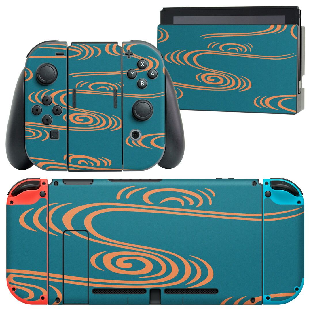 製品名 Nintendo Switch 本体裏面＆ドック正面＆ジョイコン専用 デザインスキンシール セット内容 Nintendo Switch 本体＆ドック＆ジョイコン用スキンシール（各1枚） ニンテンドースイッチ専用です。携帯機のSwitch LiteやProコンには対応していません。 商品特徴 再剥離性シートを素材に採用し、細かな位置調整がしやすく貼り直しが容易です。専用の業務プリンターを使い、商品画像と遜色のない美しい印刷仕上がり。 注意事項 画像はサンプルですので、ご覧の環境によっては多少色味に違いを感じる場合がございます。 イメージと違った、モニターと色味が異なるという理由での交換や返金はご対応出来かねます。スキンシールのみの販売で、ニンテンドースイッチ本体などは付属しません。シワができた場合、ドライヤーなどで軽く温め、外側に向けてシワを伸ばすように貼ってください。初回貼付時の位置調整や貼り直しは可能ですが、しっかりと押し付けて接着させた後の再剥離、再利用は保証しておりません。また接着部に油分や汚れが付着しますと角の部分は剥がれやすくなりますので、貼付時はあまり触れないようにご注意ください。無地のセミグロスシートにデザインをプリントした商品で、デコなどの加工はございません。 凹凸や光沢があるように見えたり布地や金属を素材にしたように見える商品もありますが、デザインの図版によるものです。印刷時に微妙な画像のズレが生じる場合がございます。ご注文後に1点1点制作する受注生産品の為、不良品以外のご返品や交換は固くお断りします。当店における繰り返しの実機テストでは問題ありませんでしたが、経過年数や使用環境により、シールを剥がす際に本体の塗装が一部剥がれる可能性があります。恐れ入りますが、万が一そのような状況になった場合でも当店ではゲーム機本体の保証は出来かねますので、予めご理解の上お求めください。 商品発送 完全受注生産のハンドメイド商品となりますので、既製品と比べて発送までお時間を頂いています。 基本的に決済確認後2?3営業日、最大で10営業日での発送となります。繁忙期や休業日明けの場合はさらに時間がかかる場合があります。 その際には別途メールにてご連絡致します。メール便の場合、発送日から到着までに2?4日ほどかかる場合が多く、紛失などの保障もご対応できかねます。あらかじめご了承下さい。