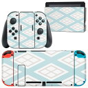 igsticker Nintendo Switch 用 デザインスキンシール 任天堂 ニンテンドー スイッチ 専用 本体ドック Joy-Con Joycon ジョイコン 専用 ゲーム機 カバー アクセサリー フィルム ステッカー 004374 模様 シンプル 水色(2)