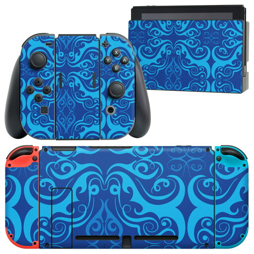 igsticker Nintendo Switch 用 デザインスキンシール 任天堂 ニンテンドー スイッチ 専用 本体ドック Joy-Con Joycon ジョイコン 専用 ゲーム機 カバー アクセサリー フィルム ステッカー 004395 模様 青 igsticker Nintendo Switch 用 デザインスキンシール 任天堂 ニンテンドー スイッチ 専用 本体ドック Joy-Con Joycon ジョイコン 専用 ゲーム機 カバー アクセサリー フィルム ステッカー 004395 模様 青