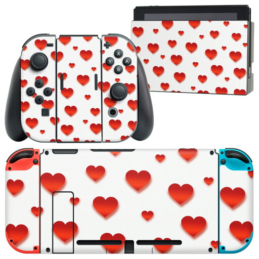 igsticker Nintendo Switch 用 デザインスキンシール 任天堂 ニンテンドー スイッチ 専用 本体ドック Joy-Con Joycon ジョイコン 専用 ゲーム機 カバー アクセサリー フィルム ステッカー 004550 ハート 赤 白 模様 igsticker Nintendo Switch 用 デザインスキンシール 任天堂 ニンテンドー スイッチ 専用 本体ドック Joy-Con Joycon ジョイコン 専用 ゲーム機 カバー アクセサリー フィルム ステッカー 004550 ハート 赤 白 模様