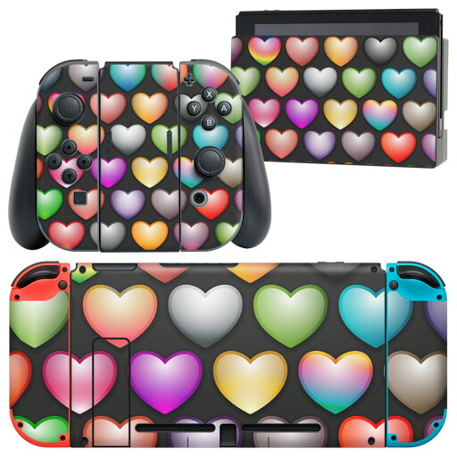 igsticker Nintendo Switch 用 デザインスキンシール 任天堂 ニンテンドー スイッチ 専用 本体ドック Joy-Con Joycon ジョイコン 専用 ゲーム機 カバー アクセサリー フィルム ステッカー 004559 ハート カラフル 模様 igsticker Nintendo Switch 用 デザインスキンシール 任天堂 ニンテンドー スイッチ 専用 本体ドック Joy-Con Joycon ジョイコン 専用 ゲーム機 カバー アクセサリー フィルム ステッカー 004559 ハート カラフル 模様