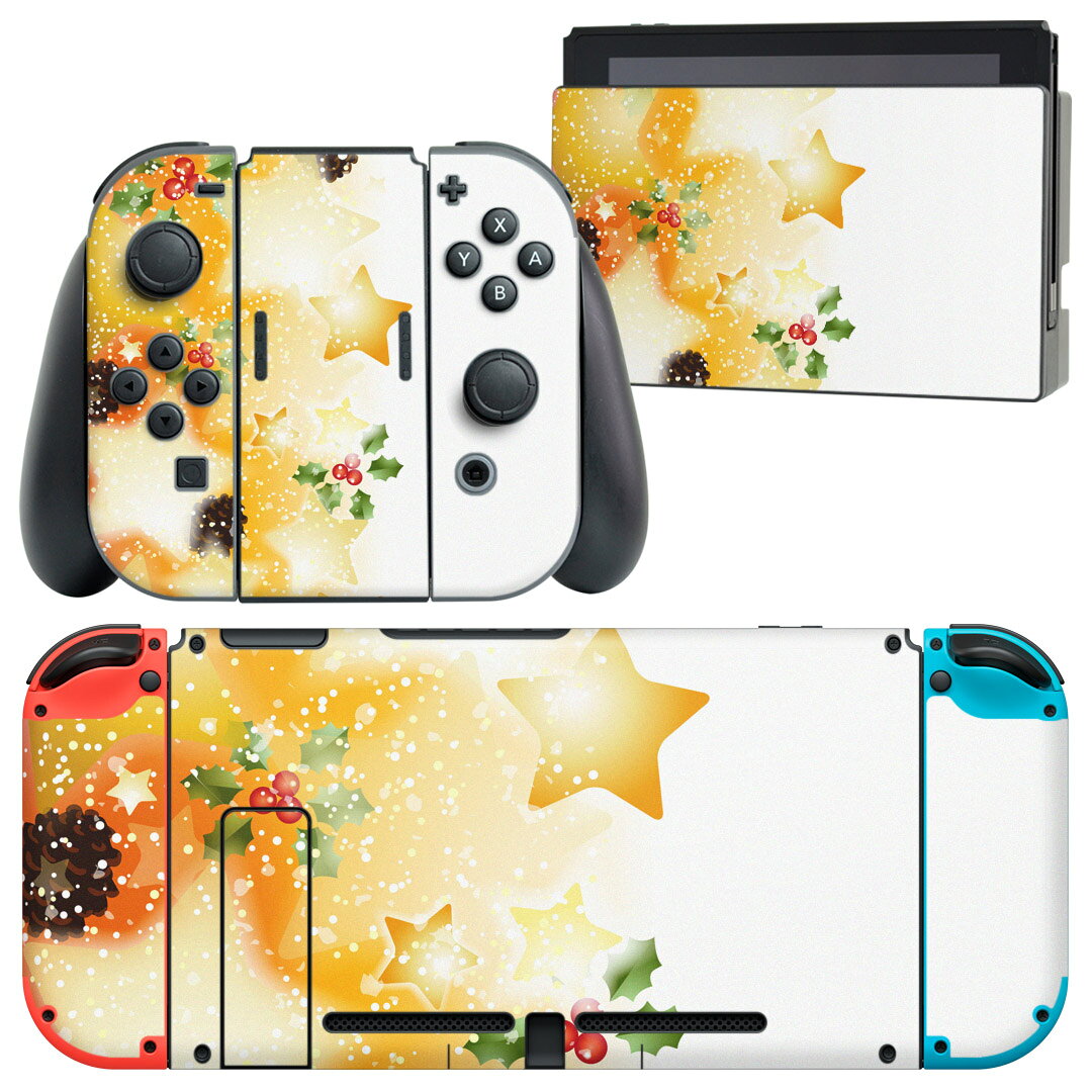 製品名 Nintendo Switch 本体裏面＆ドック正面＆ジョイコン専用 デザインスキンシール セット内容 Nintendo Switch 本体＆ドック＆ジョイコン用スキンシール（各1枚） ニンテンドースイッチ専用です。携帯機のSwitch LiteやProコンには対応していません。 商品特徴 再剥離性シートを素材に採用し、細かな位置調整がしやすく貼り直しが容易です。専用の業務プリンターを使い、商品画像と遜色のない美しい印刷仕上がり。 注意事項 画像はサンプルですので、ご覧の環境によっては多少色味に違いを感じる場合がございます。 イメージと違った、モニターと色味が異なるという理由での交換や返金はご対応出来かねます。スキンシールのみの販売で、ニンテンドースイッチ本体などは付属しません。シワができた場合、ドライヤーなどで軽く温め、外側に向けてシワを伸ばすように貼ってください。初回貼付時の位置調整や貼り直しは可能ですが、しっかりと押し付けて接着させた後の再剥離、再利用は保証しておりません。また接着部に油分や汚れが付着しますと角の部分は剥がれやすくなりますので、貼付時はあまり触れないようにご注意ください。無地のセミグロスシートにデザインをプリントした商品で、デコなどの加工はございません。 凹凸や光沢があるように見えたり布地や金属を素材にしたように見える商品もありますが、デザインの図版によるものです。印刷時に微妙な画像のズレが生じる場合がございます。ご注文後に1点1点制作する受注生産品の為、不良品以外のご返品や交換は固くお断りします。当店における繰り返しの実機テストでは問題ありませんでしたが、経過年数や使用環境により、シールを剥がす際に本体の塗装が一部剥がれる可能性があります。恐れ入りますが、万が一そのような状況になった場合でも当店ではゲーム機本体の保証は出来かねますので、予めご理解の上お求めください。 商品発送 完全受注生産のハンドメイド商品となりますので、既製品と比べて発送までお時間を頂いています。 基本的に決済確認後2?3営業日、最大で10営業日での発送となります。繁忙期や休業日明けの場合はさらに時間がかかる場合があります。 その際には別途メールにてご連絡致します。メール便の場合、発送日から到着までに2?4日ほどかかる場合が多く、紛失などの保障もご対応できかねます。あらかじめご了承下さい。