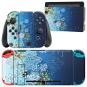 igsticker Nintendo Switch 用 デザインスキンシール 任天堂 ニンテンドー スイッチ 専用 本体ドック Joy-Con Joycon ジョイコン 専用 ゲーム機 カバー アクセサリー フィルム ステッカー 004621 雪 結晶 クリスマス(2)