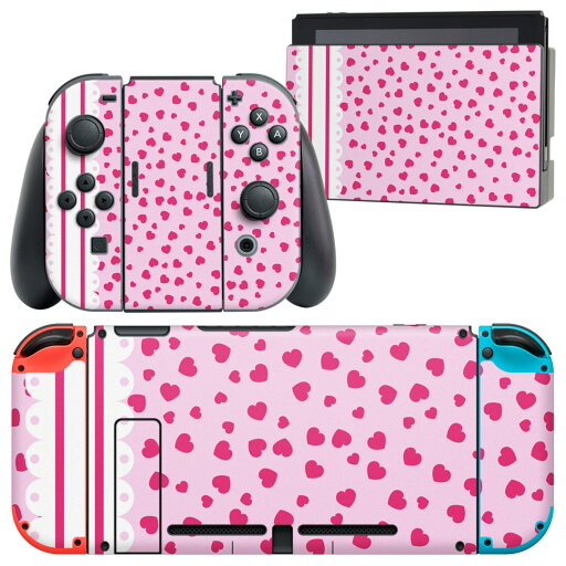 igsticker Nintendo Switch 用 デザインスキンシール 任天堂 ニンテンドー スイッチ 専用 本体ドック Joy-Con Joycon ジョイコン 専用 ゲーム機 カバー アクセサリー フィルム ステッカー 004664 ハート レース ピンク igsticker Nintendo Switch 用 デザインスキンシール 任天堂 ニンテンドー スイッチ 専用 本体ドック Joy-Con Joycon ジョイコン 専用 ゲーム機 カバー アクセサリー フィルム ステッカー 004664 ハート レース ピンク