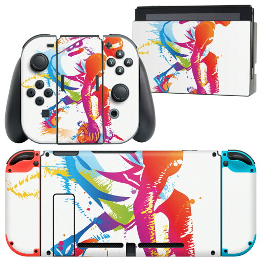 igsticker Nintendo Switch 用 デザインスキンシール 任天堂 ニンテンドー スイッチ 専用 本体ドック Joy-Con Joycon ジョイコン 専用 ゲーム機 カバー アクセサリー フィルム ステッカー 004759 バスケ イラスト