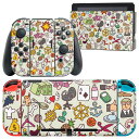 igsticker Nintendo Switch 用 デザインスキンシール 任天堂 ニンテンドー スイッチ 専用 本体ドック Joy-Con Joycon ジョイコン 専用 ゲーム機 カバー アクセサリー フィルム ステッカー 004787 イラスト カラフル ポップ(2)