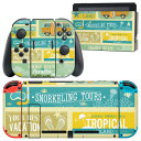 igsticker Nintendo Switch 用 デザインスキンシール 任天堂 ニンテンドー スイッチ 専用 本体ドック Joy-Con Joycon ジョイコン 専用 ゲーム機 カバー アクセサリー フィルム ステッカー 004841 サーフ 海 イラスト(2)