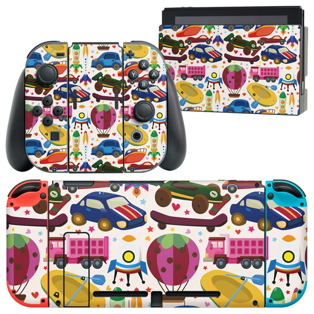 igsticker Nintendo Switch 用 デザインスキンシール 任天堂 ニンテンドー スイッチ 専用 本体ドック Joy-Con Joycon ジョイコン 専用 ゲーム機 カバー アクセサリー フィルム ステッカー 004854 車　イラスト