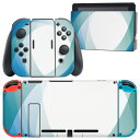igsticker Nintendo Switch 用 デザインスキンシール 任天堂 ニンテンドー スイッチ 専用 本体ドック Joy-Con Joycon ジョイコン 専用 ゲーム機 カバー アクセサリー フィルム ステッカー 004871 青 シンプル(2)