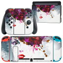 igsticker Nintendo Switch 用 デザインスキンシール 任天堂 ニンテンドー スイッチ 専用 本体ドック Joy-Con Joycon ジョイコン 専用 ゲーム機 カバー アクセサリー フィルム ステッカー 004874 花 イラスト シンプル(2)