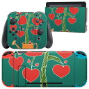 igsticker Nintendo Switch 用 デザインスキンシール 任天堂 ニンテンドー スイッチ 専用 本体ドック Joy-Con Joycon ジョイコン 専用 ゲーム機 カバー アクセサリー フィルム ステッカー 004926 ハート　LOVE　緑