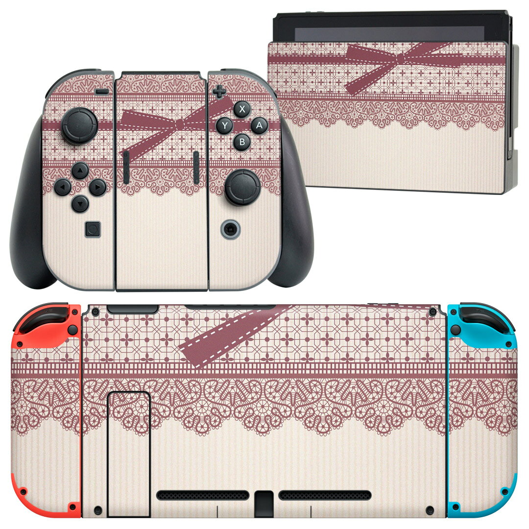 製品名 Nintendo Switch 本体裏面＆ドック正面＆ジョイコン専用 デザインスキンシール セット内容 Nintendo Switch 本体＆ドック＆ジョイコン用スキンシール（各1枚） ニンテンドースイッチ専用です。携帯機のSwitch LiteやProコンには対応していません。 商品特徴 再剥離性シートを素材に採用し、細かな位置調整がしやすく貼り直しが容易です。専用の業務プリンターを使い、商品画像と遜色のない美しい印刷仕上がり。 注意事項 画像はサンプルですので、ご覧の環境によっては多少色味に違いを感じる場合がございます。 イメージと違った、モニターと色味が異なるという理由での交換や返金はご対応出来かねます。スキンシールのみの販売で、ニンテンドースイッチ本体などは付属しません。シワができた場合、ドライヤーなどで軽く温め、外側に向けてシワを伸ばすように貼ってください。初回貼付時の位置調整や貼り直しは可能ですが、しっかりと押し付けて接着させた後の再剥離、再利用は保証しておりません。また接着部に油分や汚れが付着しますと角の部分は剥がれやすくなりますので、貼付時はあまり触れないようにご注意ください。無地のセミグロスシートにデザインをプリントした商品で、デコなどの加工はございません。 凹凸や光沢があるように見えたり布地や金属を素材にしたように見える商品もありますが、デザインの図版によるものです。印刷時に微妙な画像のズレが生じる場合がございます。ご注文後に1点1点制作する受注生産品の為、不良品以外のご返品や交換は固くお断りします。当店における繰り返しの実機テストでは問題ありませんでしたが、経過年数や使用環境により、シールを剥がす際に本体の塗装が一部剥がれる可能性があります。恐れ入りますが、万が一そのような状況になった場合でも当店ではゲーム機本体の保証は出来かねますので、予めご理解の上お求めください。 商品発送 完全受注生産のハンドメイド商品となりますので、既製品と比べて発送までお時間を頂いています。 基本的に決済確認後2?3営業日、最大で10営業日での発送となります。繁忙期や休業日明けの場合はさらに時間がかかる場合があります。 その際には別途メールにてご連絡致します。メール便の場合、発送日から到着までに2?4日ほどかかる場合が多く、紛失などの保障もご対応できかねます。あらかじめご了承下さい。