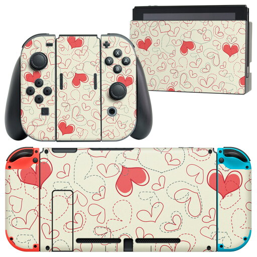 igsticker Nintendo Switch 用 デザインスキンシール 任天堂 ニンテンドー スイッチ 専用 本体ドック Joy-Con Joycon ジョイコン 専用 ゲーム機 カバー アクセサリー フィルム ステッカー 005018 ハート 赤 白 柄 igsticker Nintendo Switch 用 デザインスキンシール 任天堂 ニンテンドー スイッチ 専用 本体ドック Joy-Con Joycon ジョイコン 専用 ゲーム機 カバー アクセサリー フィルム ステッカー 005018 ハート 赤 白 柄