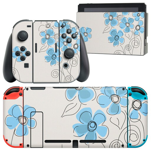 igsticker Nintendo Switch 用 デザインスキンシール 任天堂 ニンテンドー スイッチ 専用 本体ドック Joy-Con Joycon ジョイコン 専用 ゲーム機 カバー アクセサリー フィルム ステッカー 005024 花 青 igsticker Nintendo Switch 用 デザインスキンシール 任天堂 ニンテンドー スイッチ 専用 本体ドック Joy-Con Joycon ジョイコン 専用 ゲーム機 カバー アクセサリー フィルム ステッカー 005024 花 青