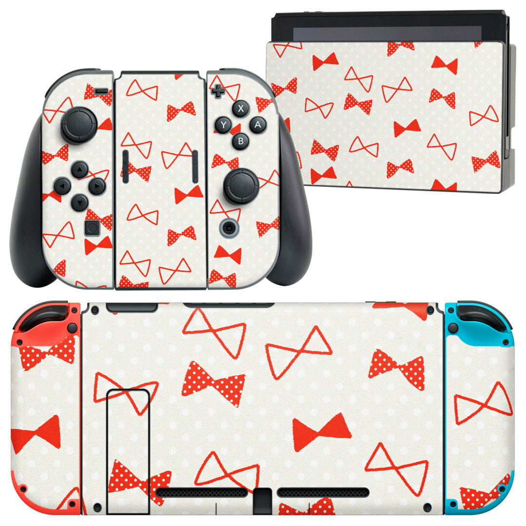 製品名 Nintendo Switch 本体裏面＆ドック正面＆ジョイコン専用 デザインスキンシール セット内容 Nintendo Switch 本体＆ドック＆ジョイコン用スキンシール（各1枚） ニンテンドースイッチ専用です。携帯機のSwitch LiteやProコンには対応していません。 商品特徴 再剥離性シートを素材に採用し、細かな位置調整がしやすく貼り直しが容易です。専用の業務プリンターを使い、商品画像と遜色のない美しい印刷仕上がり。 注意事項 画像はサンプルですので、ご覧の環境によっては多少色味に違いを感じる場合がございます。 イメージと違った、モニターと色味が異なるという理由での交換や返金はご対応出来かねます。スキンシールのみの販売で、ニンテンドースイッチ本体などは付属しません。シワができた場合、ドライヤーなどで軽く温め、外側に向けてシワを伸ばすように貼ってください。初回貼付時の位置調整や貼り直しは可能ですが、しっかりと押し付けて接着させた後の再剥離、再利用は保証しておりません。また接着部に油分や汚れが付着しますと角の部分は剥がれやすくなりますので、貼付時はあまり触れないようにご注意ください。無地のセミグロスシートにデザインをプリントした商品で、デコなどの加工はございません。 凹凸や光沢があるように見えたり布地や金属を素材にしたように見える商品もありますが、デザインの図版によるものです。印刷時に微妙な画像のズレが生じる場合がございます。ご注文後に1点1点制作する受注生産品の為、不良品以外のご返品や交換は固くお断りします。当店における繰り返しの実機テストでは問題ありませんでしたが、経過年数や使用環境により、シールを剥がす際に本体の塗装が一部剥がれる可能性があります。恐れ入りますが、万が一そのような状況になった場合でも当店ではゲーム機本体の保証は出来かねますので、予めご理解の上お求めください。 商品発送 完全受注生産のハンドメイド商品となりますので、既製品と比べて発送までお時間を頂いています。 基本的に決済確認後2?3営業日、最大で10営業日での発送となります。繁忙期や休業日明けの場合はさらに時間がかかる場合があります。 その際には別途メールにてご連絡致します。メール便の場合、発送日から到着までに2?4日ほどかかる場合が多く、紛失などの保障もご対応できかねます。あらかじめご了承下さい。