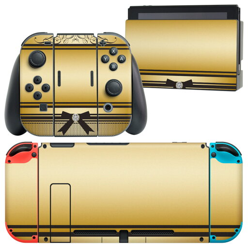 igsticker Nintendo Switch 用 デザインスキンシール 任天堂 ニンテンドー スイッチ 専用 本体ドック Joy-Con Joycon ジョイコン 専用 ゲーム機 カバー アクセサリー フィルム ステッカー 005049 ゴールド リボン ガーリー igsticker Nintendo Switch 用 デザインスキンシール 任天堂 ニンテンドー スイッチ 専用 本体ドック Joy-Con Joycon ジョイコン 専用 ゲーム機 カバー アクセサリー フィルム ステッカー 005049 ゴールド リボン ガーリー