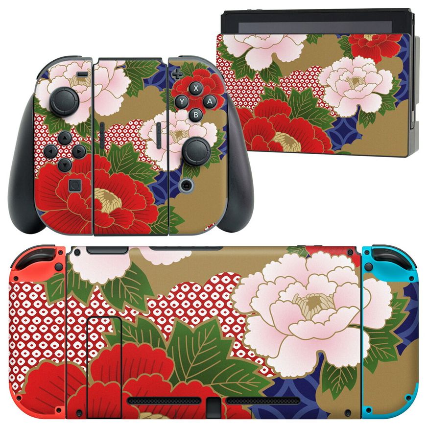 製品名 Nintendo Switch 本体裏面＆ドック正面＆ジョイコン専用 デザインスキンシール セット内容 Nintendo Switch 本体＆ドック＆ジョイコン用スキンシール（各1枚） ニンテンドースイッチ専用です。携帯機のSwitch LiteやProコンには対応していません。 商品特徴 再剥離性シートを素材に採用し、細かな位置調整がしやすく貼り直しが容易です。専用の業務プリンターを使い、商品画像と遜色のない美しい印刷仕上がり。 注意事項 画像はサンプルですので、ご覧の環境によっては多少色味に違いを感じる場合がございます。 イメージと違った、モニターと色味が異なるという理由での交換や返金はご対応出来かねます。スキンシールのみの販売で、ニンテンドースイッチ本体などは付属しません。シワができた場合、ドライヤーなどで軽く温め、外側に向けてシワを伸ばすように貼ってください。初回貼付時の位置調整や貼り直しは可能ですが、しっかりと押し付けて接着させた後の再剥離、再利用は保証しておりません。また接着部に油分や汚れが付着しますと角の部分は剥がれやすくなりますので、貼付時はあまり触れないようにご注意ください。無地のセミグロスシートにデザインをプリントした商品で、デコなどの加工はございません。 凹凸や光沢があるように見えたり布地や金属を素材にしたように見える商品もありますが、デザインの図版によるものです。印刷時に微妙な画像のズレが生じる場合がございます。ご注文後に1点1点制作する受注生産品の為、不良品以外のご返品や交換は固くお断りします。当店における繰り返しの実機テストでは問題ありませんでしたが、経過年数や使用環境により、シールを剥がす際に本体の塗装が一部剥がれる可能性があります。恐れ入りますが、万が一そのような状況になった場合でも当店ではゲーム機本体の保証は出来かねますので、予めご理解の上お求めください。 商品発送 完全受注生産のハンドメイド商品となりますので、既製品と比べて発送までお時間を頂いています。 基本的に決済確認後2?3営業日、最大で10営業日での発送となります。繁忙期や休業日明けの場合はさらに時間がかかる場合があります。 その際には別途メールにてご連絡致します。メール便の場合、発送日から到着までに2?4日ほどかかる場合が多く、紛失などの保障もご対応できかねます。あらかじめご了承下さい。