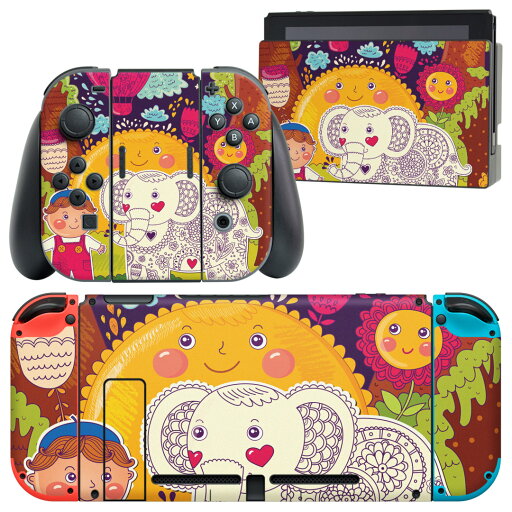 igsticker Nintendo Switch 用 デザインスキンシール 任天堂 ニンテンドー スイッチ 専用 本体ドック Joy-Con Joycon ジョイコン 専用 ゲーム機 カバー アクセサリー フィルム ステッカー 005334 イラスト 太陽 ぞう 花 igsticker Nintendo Switch 用 デザインスキンシール 任天堂 ニンテンドー スイッチ 専用 本体ドック Joy-Con Joycon ジョイコン 専用 ゲーム機 カバー アクセサリー フィルム ステッカー 005334 イラスト 太陽 ぞう 花