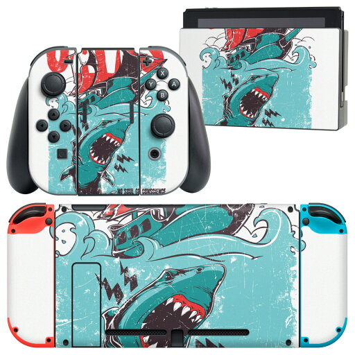 igsticker Nintendo Switch 用 デザインスキンシール 任天堂 ニンテンドー スイッチ 専用 本体ドック Joy-Con Joycon ジョイコン 専用 ゲーム機 カバー アクセサリー フィルム ステッカー 005372 サメ JAWS イラスト igsticker Nintendo Switch 用 デザインスキンシール 任天堂 ニンテンドー スイッチ 専用 本体ドック Joy-Con Joycon ジョイコン 専用 ゲーム機 カバー アクセサリー フィルム ステッカー 005372 サメ JAWS イラスト