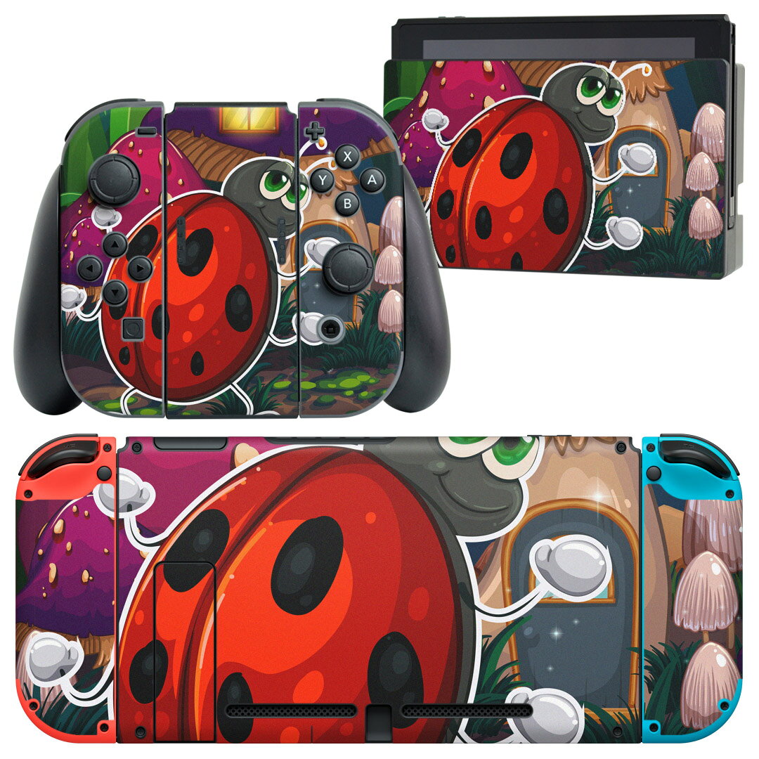 igsticker Nintendo Switch 用 デザインスキンシール 任天堂 ニンテンドー スイッチ 専用 本体ドック Joy-Con Joycon ジョイコン 専用 ゲーム機 カバー アクセサリー フィルム ステッカー 005487 キャラクター　イラスト