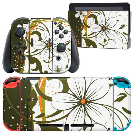 igsticker Nintendo Switch 用 デザインスキンシール 任天堂 ニンテンドー スイッチ 専用 本体ドック Joy-Con Joycon ジョイコン 専用 ゲーム機 カバー アクセサリー フィルム ステッカー 005579 花 グリーン igsticker Nintendo Switch 用 デザインスキンシール 任天堂 ニンテンドー スイッチ 専用 本体ドック Joy-Con Joycon ジョイコン 専用 ゲーム機 カバー アクセサリー フィルム ステッカー 005579 花 グリーン