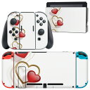 igsticker Nintendo Switch 用 デザインスキンシール 任天堂 ニンテンドー スイッチ 専用 本体ドック Joy-Con Joycon ジョイコン 専用 ゲーム機 カバー アクセサリー フィルム ステッカー 005602 ハート 赤