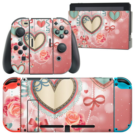 igsticker Nintendo Switch 用 デザインスキンシール 任天堂 ニンテンドー スイッチ 専用 本体ドック Joy-Con Joycon ジョイコン 専用 ゲーム機 カバー アクセサリー フィルム ステッカー 005647 ハート リボン ピンク igsticker Nintendo Switch 用 デザインスキンシール 任天堂 ニンテンドー スイッチ 専用 本体ドック Joy-Con Joycon ジョイコン 専用 ゲーム機 カバー アクセサリー フィルム ステッカー 005647 ハート リボン ピンク
