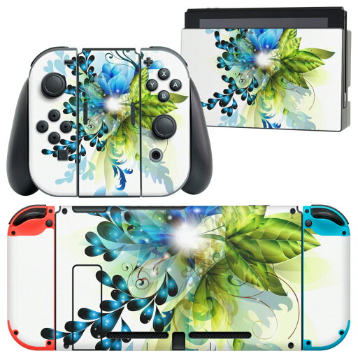 igsticker Nintendo Switch 用 デザインスキンシール 任天堂 ニンテンドー スイッチ 専用 本体ドック Joy-Con Joycon ジョイコン 専用 ゲーム機 カバー アクセサリー フィルム ステッカー 005937 青 ブルー 植物 igsticker Nintendo Switch 用 デザインスキンシール 任天堂 ニンテンドー スイッチ 専用 本体ドック Joy-Con Joycon ジョイコン 専用 ゲーム機 カバー アクセサリー フィルム ステッカー 005937 青 ブルー 植物