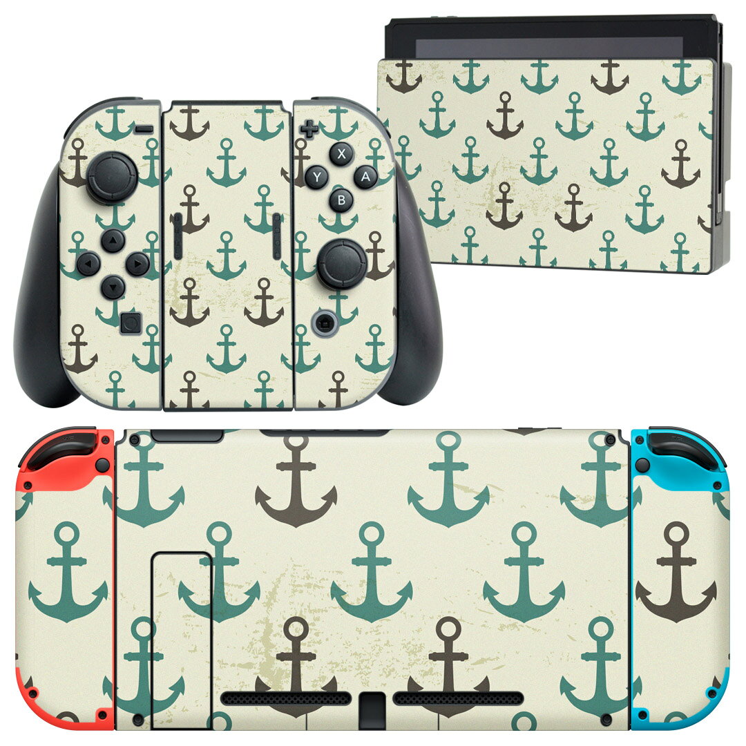 製品名 Nintendo Switch 本体裏面＆ドック正面＆ジョイコン専用 デザインスキンシール セット内容 Nintendo Switch 本体＆ドック＆ジョイコン用スキンシール（各1枚） ニンテンドースイッチ専用です。携帯機のSwitch LiteやProコンには対応していません。 商品特徴 再剥離性シートを素材に採用し、細かな位置調整がしやすく貼り直しが容易です。専用の業務プリンターを使い、商品画像と遜色のない美しい印刷仕上がり。 注意事項 画像はサンプルですので、ご覧の環境によっては多少色味に違いを感じる場合がございます。 イメージと違った、モニターと色味が異なるという理由での交換や返金はご対応出来かねます。スキンシールのみの販売で、ニンテンドースイッチ本体などは付属しません。シワができた場合、ドライヤーなどで軽く温め、外側に向けてシワを伸ばすように貼ってください。初回貼付時の位置調整や貼り直しは可能ですが、しっかりと押し付けて接着させた後の再剥離、再利用は保証しておりません。また接着部に油分や汚れが付着しますと角の部分は剥がれやすくなりますので、貼付時はあまり触れないようにご注意ください。無地のセミグロスシートにデザインをプリントした商品で、デコなどの加工はございません。 凹凸や光沢があるように見えたり布地や金属を素材にしたように見える商品もありますが、デザインの図版によるものです。印刷時に微妙な画像のズレが生じる場合がございます。ご注文後に1点1点制作する受注生産品の為、不良品以外のご返品や交換は固くお断りします。当店における繰り返しの実機テストでは問題ありませんでしたが、経過年数や使用環境により、シールを剥がす際に本体の塗装が一部剥がれる可能性があります。恐れ入りますが、万が一そのような状況になった場合でも当店ではゲーム機本体の保証は出来かねますので、予めご理解の上お求めください。 商品発送 完全受注生産のハンドメイド商品となりますので、既製品と比べて発送までお時間を頂いています。 基本的に決済確認後2?3営業日、最大で10営業日での発送となります。繁忙期や休業日明けの場合はさらに時間がかかる場合があります。 その際には別途メールにてご連絡致します。メール便の場合、発送日から到着までに2?4日ほどかかる場合が多く、紛失などの保障もご対応できかねます。あらかじめご了承下さい。