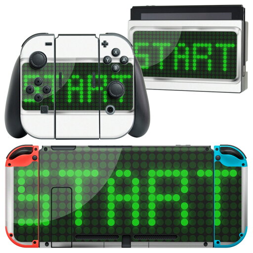 igsticker Nintendo Switch 用 デザインスキンシール 任天堂 ニンテンドー スイッチ 専用 本体ドック Joy-Con Joycon ジョイコン 専用 ゲーム機 カバー アクセサリー フィルム ステッカー 006126 デジタル 英語 緑