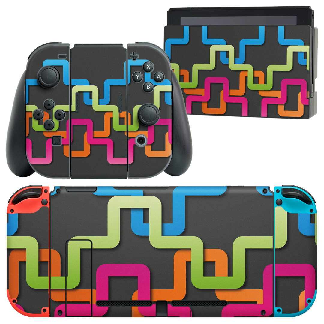 製品名 Nintendo Switch 本体裏面＆ドック正面＆ジョイコン専用 デザインスキンシール セット内容 Nintendo Switch 本体＆ドック＆ジョイコン用スキンシール（各1枚） ニンテンドースイッチ専用です。携帯機のSwitch LiteやProコンには対応していません。 商品特徴 再剥離性シートを素材に採用し、細かな位置調整がしやすく貼り直しが容易です。専用の業務プリンターを使い、商品画像と遜色のない美しい印刷仕上がり。 注意事項 画像はサンプルですので、ご覧の環境によっては多少色味に違いを感じる場合がございます。 イメージと違った、モニターと色味が異なるという理由での交換や返金はご対応出来かねます。スキンシールのみの販売で、ニンテンドースイッチ本体などは付属しません。シワができた場合、ドライヤーなどで軽く温め、外側に向けてシワを伸ばすように貼ってください。初回貼付時の位置調整や貼り直しは可能ですが、しっかりと押し付けて接着させた後の再剥離、再利用は保証しておりません。また接着部に油分や汚れが付着しますと角の部分は剥がれやすくなりますので、貼付時はあまり触れないようにご注意ください。無地のセミグロスシートにデザインをプリントした商品で、デコなどの加工はございません。 凹凸や光沢があるように見えたり布地や金属を素材にしたように見える商品もありますが、デザインの図版によるものです。印刷時に微妙な画像のズレが生じる場合がございます。ご注文後に1点1点制作する受注生産品の為、不良品以外のご返品や交換は固くお断りします。当店における繰り返しの実機テストでは問題ありませんでしたが、経過年数や使用環境により、シールを剥がす際に本体の塗装が一部剥がれる可能性があります。恐れ入りますが、万が一そのような状況になった場合でも当店ではゲーム機本体の保証は出来かねますので、予めご理解の上お求めください。 商品発送 完全受注生産のハンドメイド商品となりますので、既製品と比べて発送までお時間を頂いています。 基本的に決済確認後2?3営業日、最大で10営業日での発送となります。繁忙期や休業日明けの場合はさらに時間がかかる場合があります。 その際には別途メールにてご連絡致します。メール便の場合、発送日から到着までに2?4日ほどかかる場合が多く、紛失などの保障もご対応できかねます。あらかじめご了承下さい。
