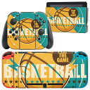 igsticker Nintendo Switch 用 デザインスキンシール 任天堂 ニンテンドー スイッチ 専用 本体ドック Joy-Con Joycon ジョイコン 専用 ゲーム機 カバー アクセサリー フィルム ステッカー 006270 英語 文字 バスケ(2)