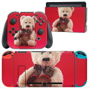 igsticker Nintendo Switch 用 デザインスキンシール 任天堂 ニンテンドー スイッチ 専用 本体ドック Joy-Con Joycon ジョイコン 専用 ゲーム機 カバー アクセサリー フィルム ステッカー 006350 写真 ぬいぐるみ テディベア