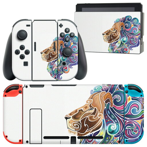 igsticker Nintendo Switch 用 デザインスキンシール 任天堂 ニンテンドー スイッチ 専用 本体ドック Joy-Con Joycon ジョイコン 専用 ゲーム機 カバー アクセサリー フィルム ステッカー 006409 動物 ライオン カラフル igsticker Nintendo Switch 用 デザインスキンシール 任天堂 ニンテンドー スイッチ 専用 本体ドック Joy-Con Joycon ジョイコン 専用 ゲーム機 カバー アクセサリー フィルム ステッカー 006409 動物 ライオン カラフル