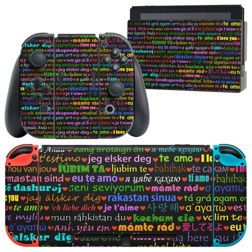 igsticker Nintendo Switch 用 デザインスキンシール 任天堂 ニンテンドー スイッチ 専用 本体ドック Joy-Con Joycon ジョイコン 専用 ゲーム機 カバー アクセサリー フィルム ステッカー 006437 英語 文字 カラフル igsticker Nintendo Switch 用 デザインスキンシール 任天堂 ニンテンドー スイッチ 専用 本体ドック Joy-Con Joycon ジョイコン 専用 ゲーム機 カバー アクセサリー フィルム ステッカー 006437 英語 文字 カラフル