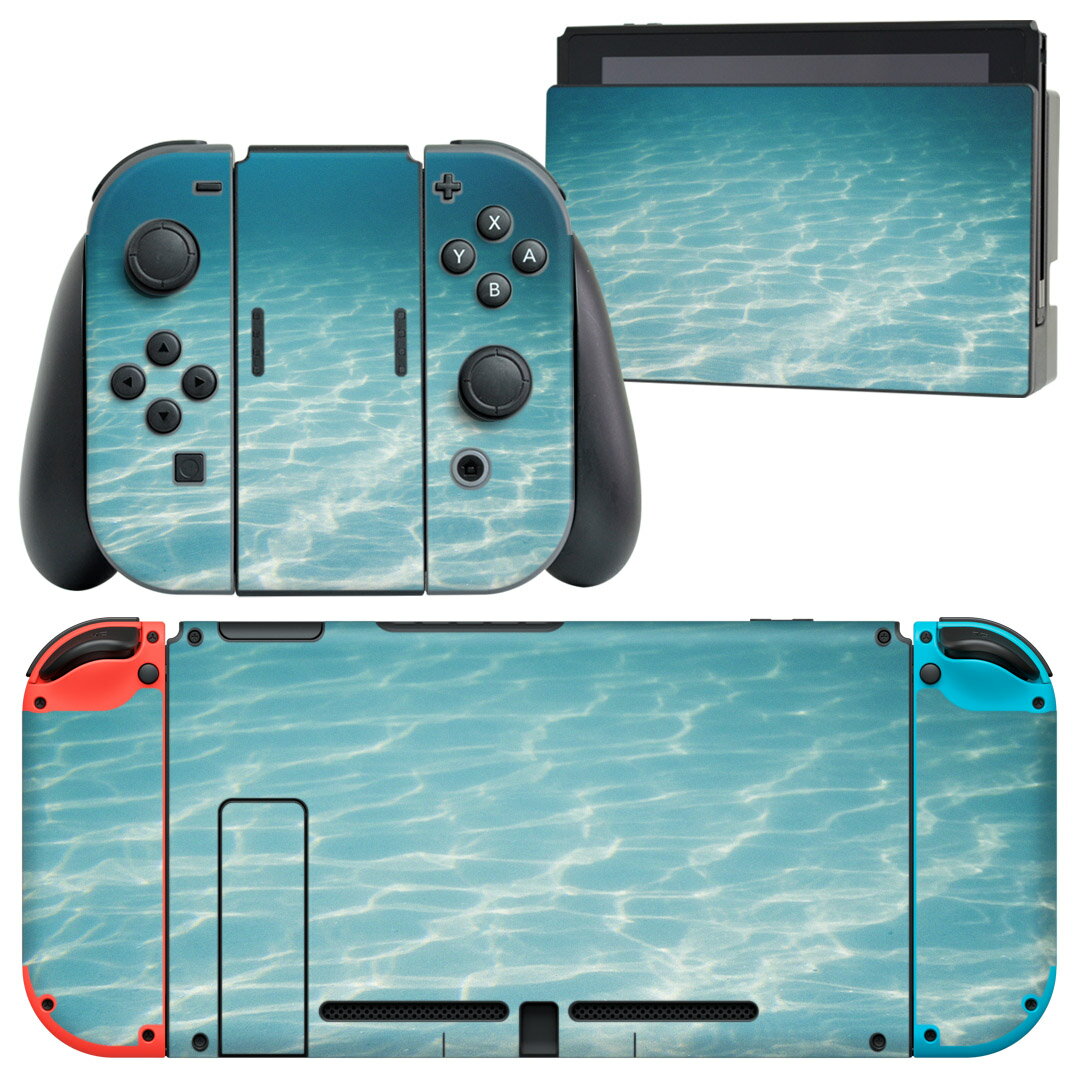 igsticker Nintendo Switch 用 デザインスキンシール 任天堂 ニンテンドー スイッチ 専用 本体ドック Joy-Con Joycon ジョイコン 専用 ゲーム機 カバー アクセサリー フィルム ステッカー 006566 写真　海