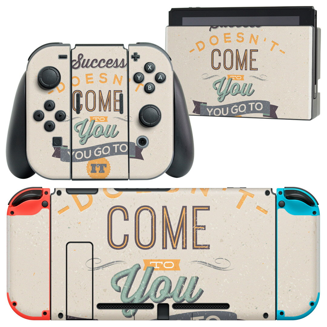 igsticker Nintendo Switch 用 デザインスキンシール 任天堂 ニンテンドー スイッチ 専用 本体ドック Joy-Con Joycon ジョイコン 専用 ゲーム機 カバー アクセサリー フィルム ステッカー 006605 英語 文字