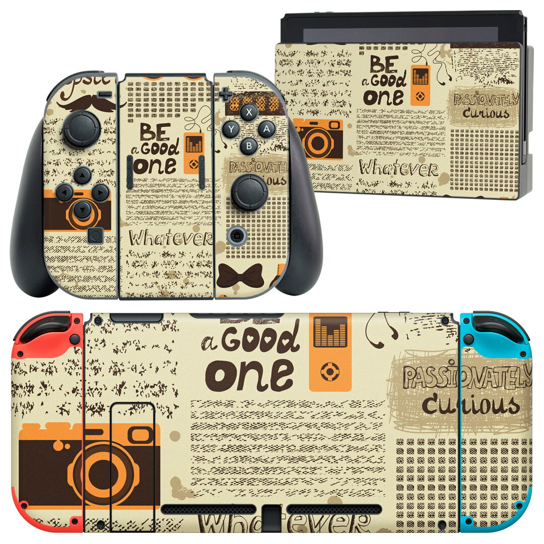 製品名 Nintendo Switch 本体裏面＆ドック正面＆ジョイコン専用 デザインスキンシール セット内容 Nintendo Switch 本体＆ドック＆ジョイコン用スキンシール（各1枚） ニンテンドースイッチ専用です。携帯機のSwitch LiteやProコンには対応していません。 商品特徴 再剥離性シートを素材に採用し、細かな位置調整がしやすく貼り直しが容易です。専用の業務プリンターを使い、商品画像と遜色のない美しい印刷仕上がり。 注意事項 画像はサンプルですので、ご覧の環境によっては多少色味に違いを感じる場合がございます。 イメージと違った、モニターと色味が異なるという理由での交換や返金はご対応出来かねます。スキンシールのみの販売で、ニンテンドースイッチ本体などは付属しません。シワができた場合、ドライヤーなどで軽く温め、外側に向けてシワを伸ばすように貼ってください。初回貼付時の位置調整や貼り直しは可能ですが、しっかりと押し付けて接着させた後の再剥離、再利用は保証しておりません。また接着部に油分や汚れが付着しますと角の部分は剥がれやすくなりますので、貼付時はあまり触れないようにご注意ください。無地のセミグロスシートにデザインをプリントした商品で、デコなどの加工はございません。 凹凸や光沢があるように見えたり布地や金属を素材にしたように見える商品もありますが、デザインの図版によるものです。印刷時に微妙な画像のズレが生じる場合がございます。ご注文後に1点1点制作する受注生産品の為、不良品以外のご返品や交換は固くお断りします。当店における繰り返しの実機テストでは問題ありませんでしたが、経過年数や使用環境により、シールを剥がす際に本体の塗装が一部剥がれる可能性があります。恐れ入りますが、万が一そのような状況になった場合でも当店ではゲーム機本体の保証は出来かねますので、予めご理解の上お求めください。 商品発送 完全受注生産のハンドメイド商品となりますので、既製品と比べて発送までお時間を頂いています。 基本的に決済確認後2?3営業日、最大で10営業日での発送となります。繁忙期や休業日明けの場合はさらに時間がかかる場合があります。 その際には別途メールにてご連絡致します。メール便の場合、発送日から到着までに2?4日ほどかかる場合が多く、紛失などの保障もご対応できかねます。あらかじめご了承下さい。