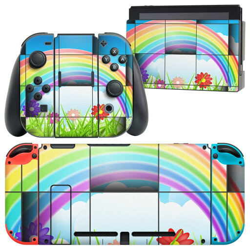 igsticker Nintendo Switch 用 デザインスキンシール 任天堂 ニンテンドー スイッチ 専用 本体ドック Joy-Con Joycon ジョイコン 専用 ゲーム機 カバー アクセサリー フィルム ステッカー 006621 虹 花 igsticker Nintendo Switch 用 デザインスキンシール 任天堂 ニンテンドー スイッチ 専用 本体ドック Joy-Con Joycon ジョイコン 専用 ゲーム機 カバー アクセサリー フィルム ステッカー 006621 虹 花