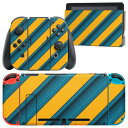 igsticker Nintendo Switch 用 デザインスキンシール 任天堂 ニンテンドー スイッチ 専用 本体ドック Joy-Con Joycon ジョイコン 専用 ゲーム機 カバー アクセサリー フィルム ステッカー 006637 黄色 青 ブルー 模様(2)