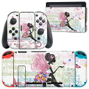 igsticker Nintendo Switch 用 デザインスキンシール 任天堂 ニンテンドー スイッチ 専用 本体ドック Joy-Con Joycon ジョイコン 専用 ゲーム機 カバー アクセサリー フィルム ステッカー 006714 蝶 人物(2)