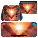 igsticker Nintendo Switch 用 デザインスキンシール 任天堂 ニンテンドー スイッチ 専用 本体ドック Joy-Con Joycon ジョイコン 専用 ゲーム機 カバー アクセサリー フィルム ステッカー 006752 写真 ハート 海