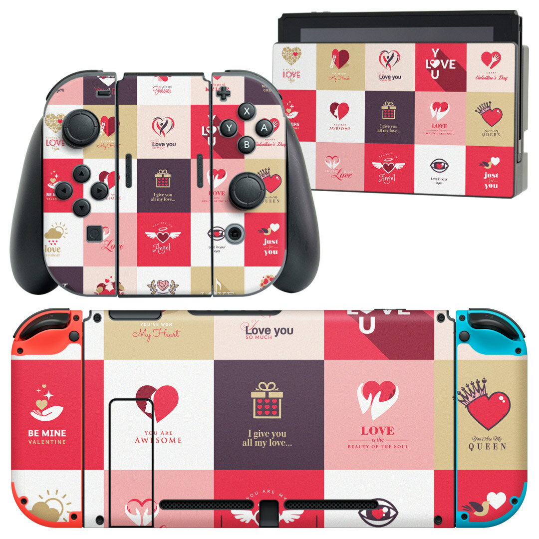 製品名 Nintendo Switch 本体裏面＆ドック正面＆ジョイコン専用 デザインスキンシール セット内容 Nintendo Switch 本体＆ドック＆ジョイコン用スキンシール（各1枚） ニンテンドースイッチ専用です。携帯機のSwitch LiteやProコンには対応していません。 商品特徴 再剥離性シートを素材に採用し、細かな位置調整がしやすく貼り直しが容易です。専用の業務プリンターを使い、商品画像と遜色のない美しい印刷仕上がり。 注意事項 画像はサンプルですので、ご覧の環境によっては多少色味に違いを感じる場合がございます。 イメージと違った、モニターと色味が異なるという理由での交換や返金はご対応出来かねます。スキンシールのみの販売で、ニンテンドースイッチ本体などは付属しません。シワができた場合、ドライヤーなどで軽く温め、外側に向けてシワを伸ばすように貼ってください。初回貼付時の位置調整や貼り直しは可能ですが、しっかりと押し付けて接着させた後の再剥離、再利用は保証しておりません。また接着部に油分や汚れが付着しますと角の部分は剥がれやすくなりますので、貼付時はあまり触れないようにご注意ください。無地のセミグロスシートにデザインをプリントした商品で、デコなどの加工はございません。 凹凸や光沢があるように見えたり布地や金属を素材にしたように見える商品もありますが、デザインの図版によるものです。印刷時に微妙な画像のズレが生じる場合がございます。ご注文後に1点1点制作する受注生産品の為、不良品以外のご返品や交換は固くお断りします。当店における繰り返しの実機テストでは問題ありませんでしたが、経過年数や使用環境により、シールを剥がす際に本体の塗装が一部剥がれる可能性があります。恐れ入りますが、万が一そのような状況になった場合でも当店ではゲーム機本体の保証は出来かねますので、予めご理解の上お求めください。 商品発送 完全受注生産のハンドメイド商品となりますので、既製品と比べて発送までお時間を頂いています。 基本的に決済確認後2?3営業日、最大で10営業日での発送となります。繁忙期や休業日明けの場合はさらに時間がかかる場合があります。 その際には別途メールにてご連絡致します。メール便の場合、発送日から到着までに2?4日ほどかかる場合が多く、紛失などの保障もご対応できかねます。あらかじめご了承下さい。