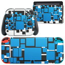 igsticker Nintendo Switch 用 デザインスキンシール 任天堂 ニンテンドー スイッチ 専用 本体ドック Joy-Con Joycon ジョイコン 専用 ゲーム機 カバー アクセサリー フィルム ステッカー 006834 青 ブルー(2)