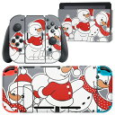 igsticker Nintendo Switch 用 デザインスキンシール 任天堂 ニンテンドー スイッチ 専用 本体ドック Joy-Con Joycon ジョイコン 専用 ゲーム機 カバー アクセサリー フィルム ステッカー 006940 雪だるま キャラクター(2)