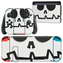 igsticker Nintendo Switch 用 デザインスキンシール 任天堂 ニンテンドー スイッチ 専用 本体ドック Joy-Con Joycon ジョイコン 専用 ゲーム機 カバー アクセサリー フィルム ステッカー 006992 ハロウィン ドクロ 骸骨